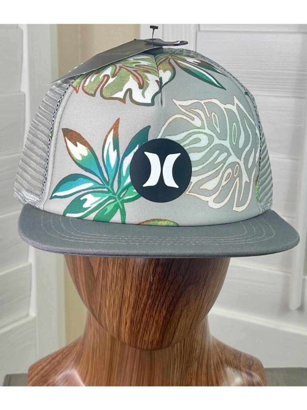 Hurley Floral/Gray Balboa Trucker Snapback Hat w/Mesh Back & Adjustable Strap